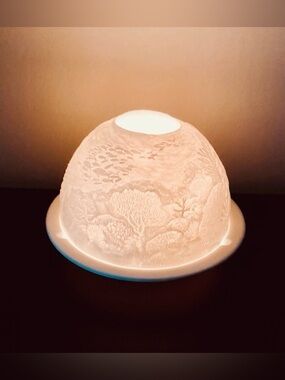 Elegant Bernardaud Limoges France White Porcelain Bisque Candle Holder